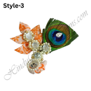 Cotton Chandan Print Sadi Paag With Kali Chandrika & Moti Lad Decoration & Diamond