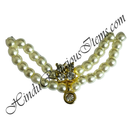 Premium Quality White Moti Gop Mala With AD Diamond