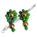 Coloured Moti Flower Shape Kundal