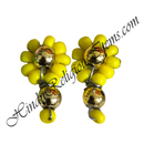 Coloured Moti Flower Shape Kundal