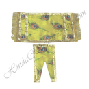 Lalan Satin Peacock Feather Print Chira Vastra with Golden Lace