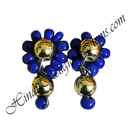Coloured Moti Flower Shape Kundal
