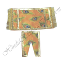Lalan Satin Peacock Feather Print Chira Vastra with Golden Lace
