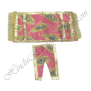 Lalan Satin Peacock Feather Print Chira Vastra with Golden Lace