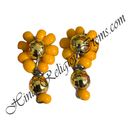 Coloured Moti Flower Shape Kundal