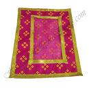 Chitraji Cotton Chofuli Bandhani Vastra with Double Border Golden Lace