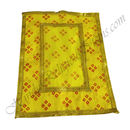 Chitraji Cotton Chofuli Bandhani Vastra with Double Border Golden Lace