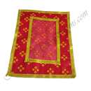 Chitraji Cotton Chofuli Bandhani Vastra with Double Border Golden Lace