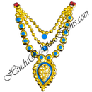 Golden Metal Meenakari Three Layer Mala