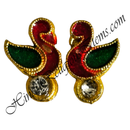 Golden Metal Meenakari Peacock Shape Kundal