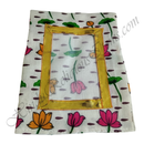 Chitraji Slub Cotton Kamal Talaiya Print Vastra With Golden Lace