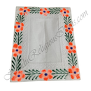 Chitraji Cotton Hand Printed Print Flower Design Vastra With Net Lace