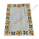 Chitraji Cotton Hand Printed Print Flower Design Vastra With Net Lace