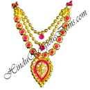 Golden Metal Meenakari Three Layer Mala