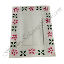 Chitraji Cotton Hand Printed Print Flower Design Vastra With Net Lace