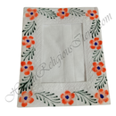 Chitraji Cotton Hand Printed Print Flower Design Vastra With Net Lace
