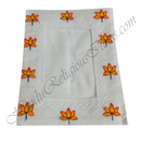 Chitraji cotton hand printed Vastra with net lace - Orange Kamal design
