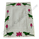 Chitraji cotton hand printed Vastra with net lace - Parrot with Kamal design