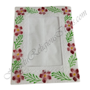 Chitraji Cotton Hand Printed Print Flower Design Vastra With Net Lace