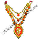 Golden Metal Meenakari Three Layer Mala