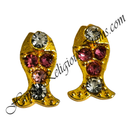 Golden Metal Nang Diamond Matsyakrut Shape Kundal