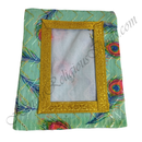 Chitraji Reshmi Vastra With Peacock Feather Print & Golden Jhari Lace