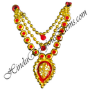 Golden Metal Meenakari Three Layer Mala