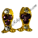 Golden Metal Nang Diamond Matsyakrut Shape Kundal