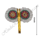 Premium Quality Net Fabric Fan(Pankha) With Golden Jhari Design & Nang(Diamond)