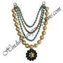 Premium Quality Pearl & Crystal Mala With Flower Shape Pendant