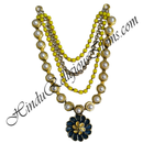 Premium Quality Pearl & Crystal Mala With Flower Shape Pendant