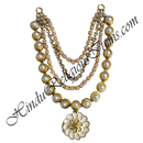 Premium Quality Pearl & Crystal Mala With Flower Shape Pendant