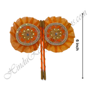 Premium Quality Net Fabric Fan(Pankha) With Golden Jhari Design & Nang(Diamond)
