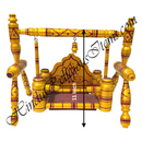 Decorative wooden swing with yellow and purple design, labeled '11 inch' on a white background.