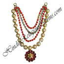 Premium Quality Pearl & Crystal Mala With Flower Shape Pendant