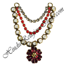 Premium Quality Pearl & Crystal Mala With Flower Shape Pendant