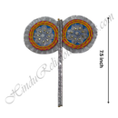 Premium Quality Silver Jhari Fan(Pankha) With Flower Design
