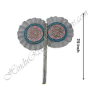 Premium Quality Silver Jhari Fan(Pankha) With Flower Design