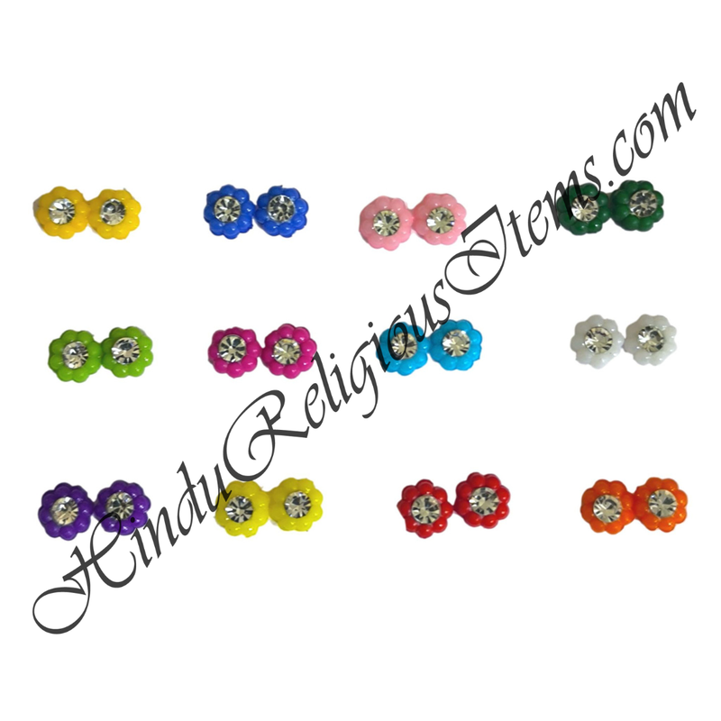 Colorful Moti Karnful With Diamond