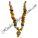 Multi-Colour Moti Mala With Round Shape Pendant