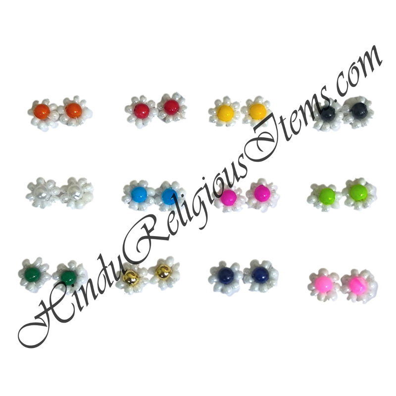 Small White Moti With Coloured Moti Karnful