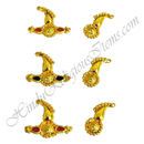 Premium Quality Golden Metal Meenakari Sheeshful & Shirpeach Set