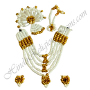 Premium Quality White Moti With Colour Moti Mala Chitraji Set