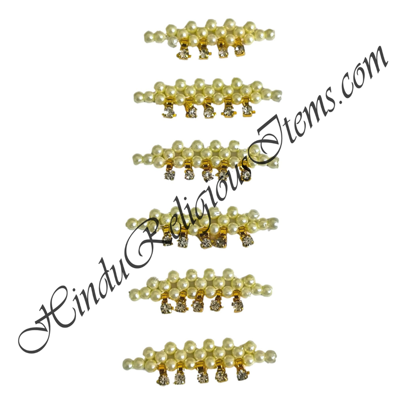 White Moti Kandoro With Diamond Latkan