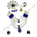 Premium Quality White Moti With Colour Moti Mala Chitraji Set