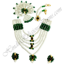 Premium Quality White Moti With Colour Moti Mala Chitraji Set