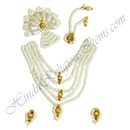 Premium Quality White Moti With Colour Moti Mala Chitraji Set