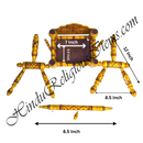 Measurement chart of a decorative item with dimensions labeled, featuring the brand 'Hindu Religious Items'.