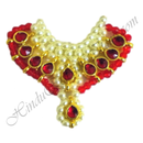 Premium quality white Moti Haas Mala with Kundan Choki for Shringar of Shri Thakorji