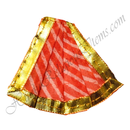 Orange with White Chitraji Cotton Leheriya Taniya with golden lace